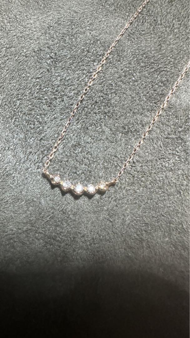 ヴァンドーム青山 k10 0.04ct ダイヤモンド リュールネックレス