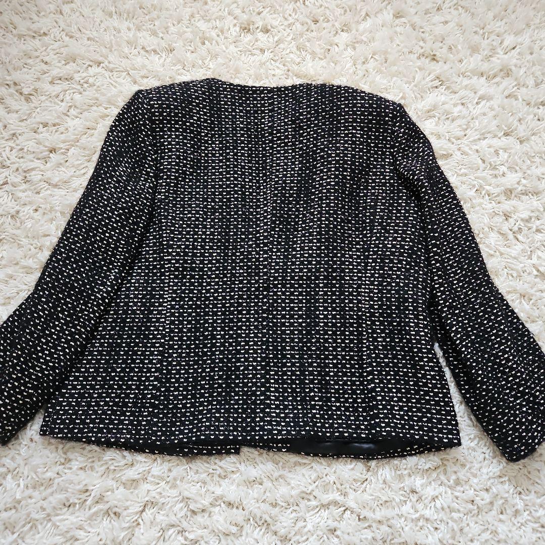 MARINA RINALDI ツイード ノーカラージャケット 23 MARINA RINALDI ツイード ノーカラージャケット 23