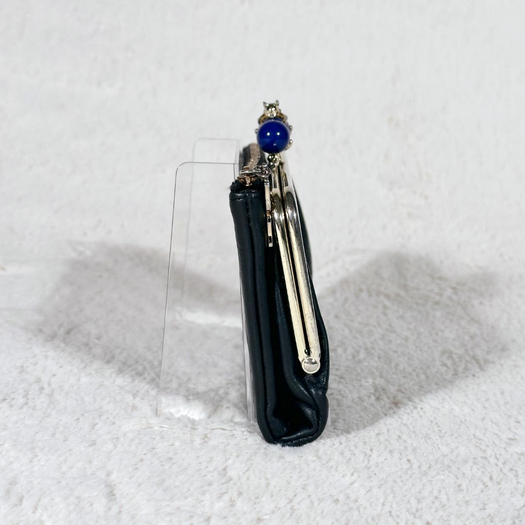 希少 ANNASUI アナスイ がま口 プレイングキャット 黒 蝶 紫 猫