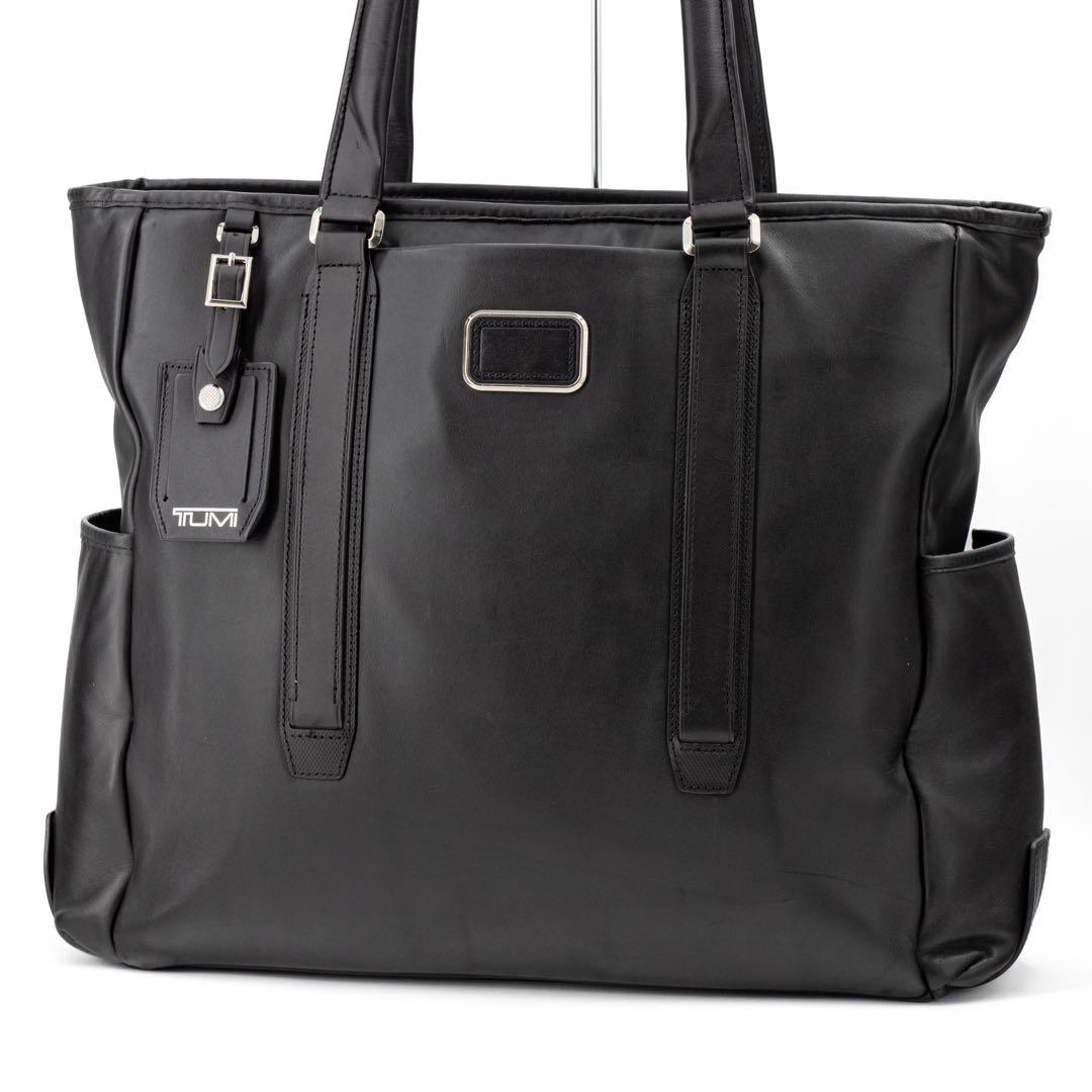 Z425【美品】TUMI／トゥミ　ジャービス　トートバッグ　ビジネス　レザー　黒