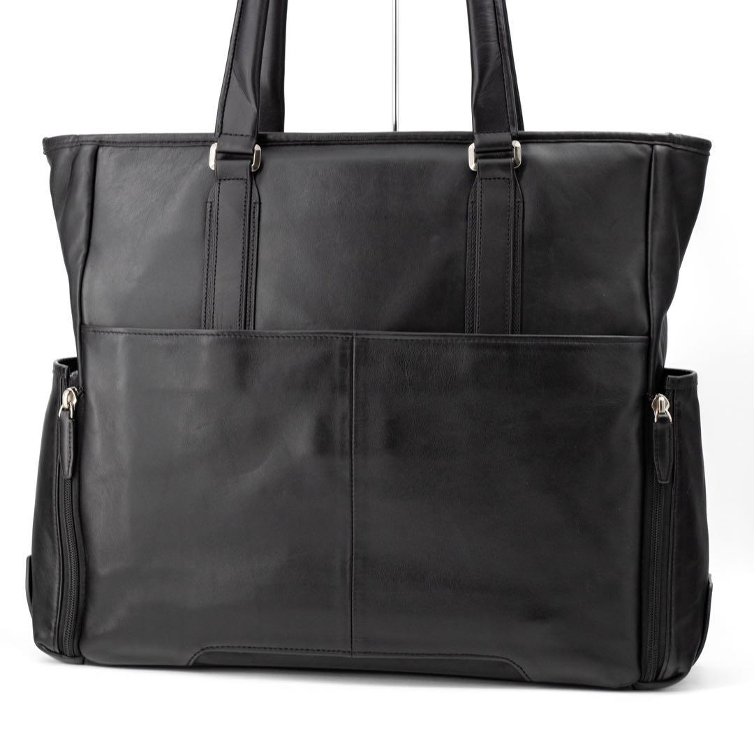 Z425【美品】TUMI／トゥミ　ジャービス　トートバッグ　ビジネス　レザー　黒