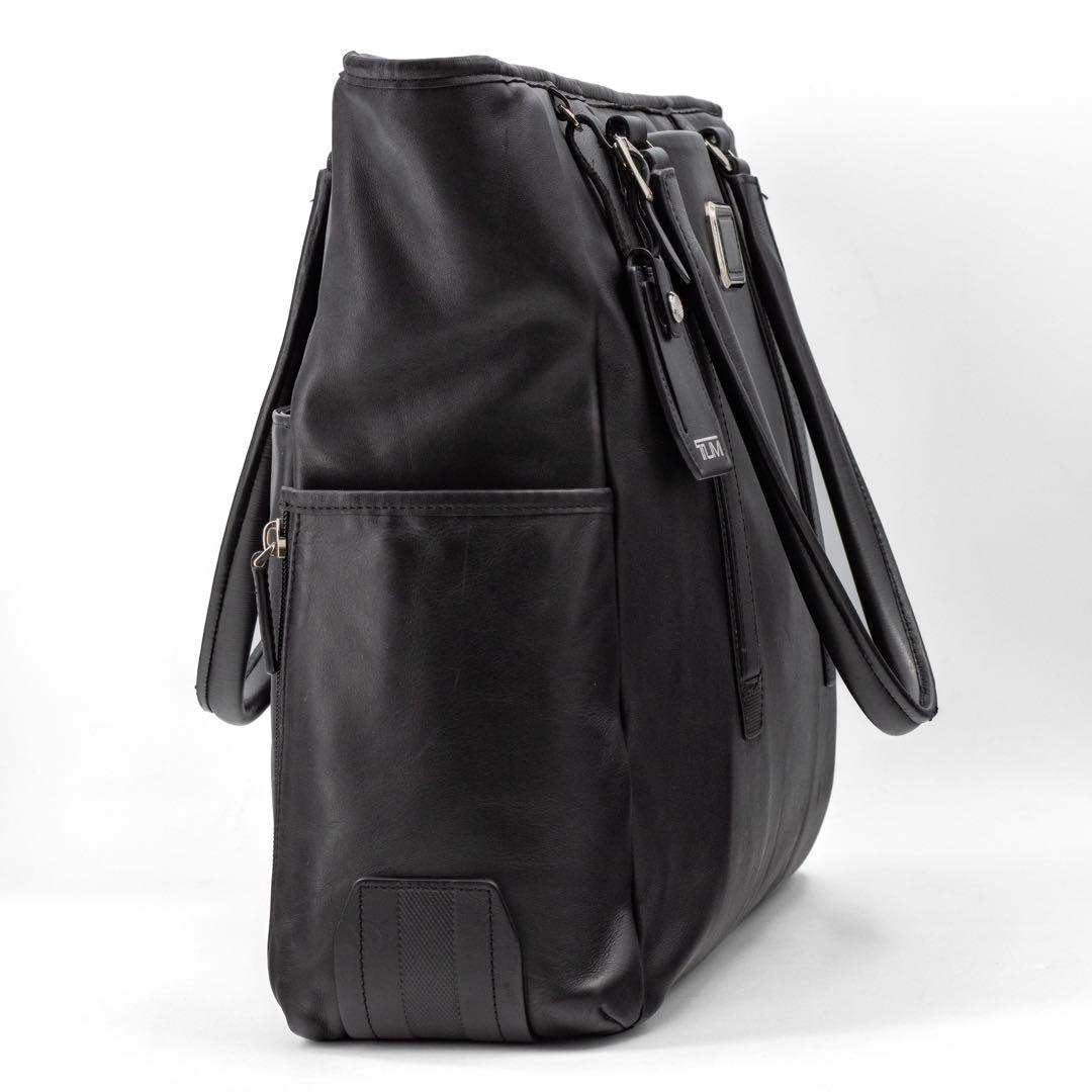 Z425【美品】TUMI／トゥミ　ジャービス　トートバッグ　ビジネス　レザー　黒