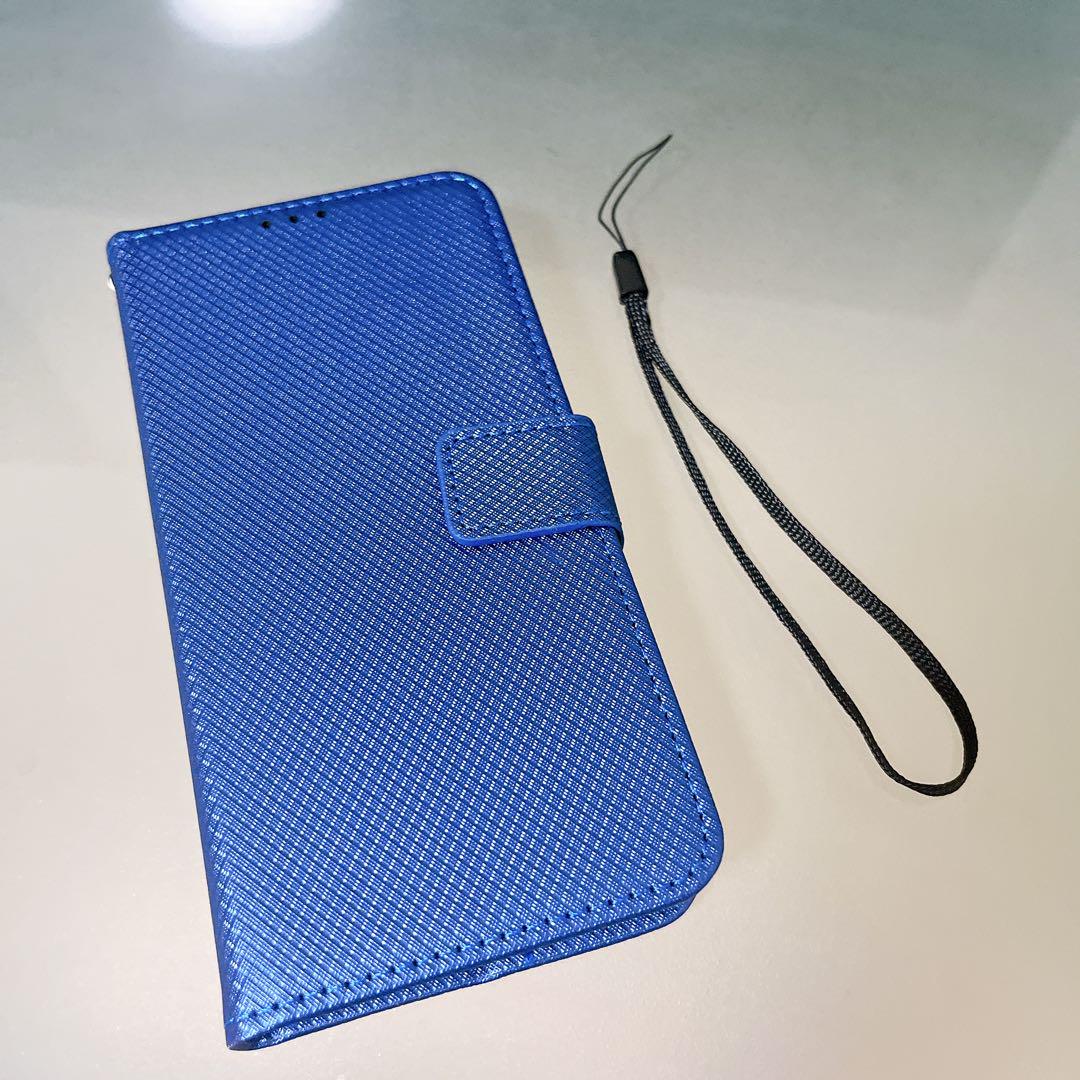 AQUOS sense7 用の ケース 手帳型 財布型カバー ブルー