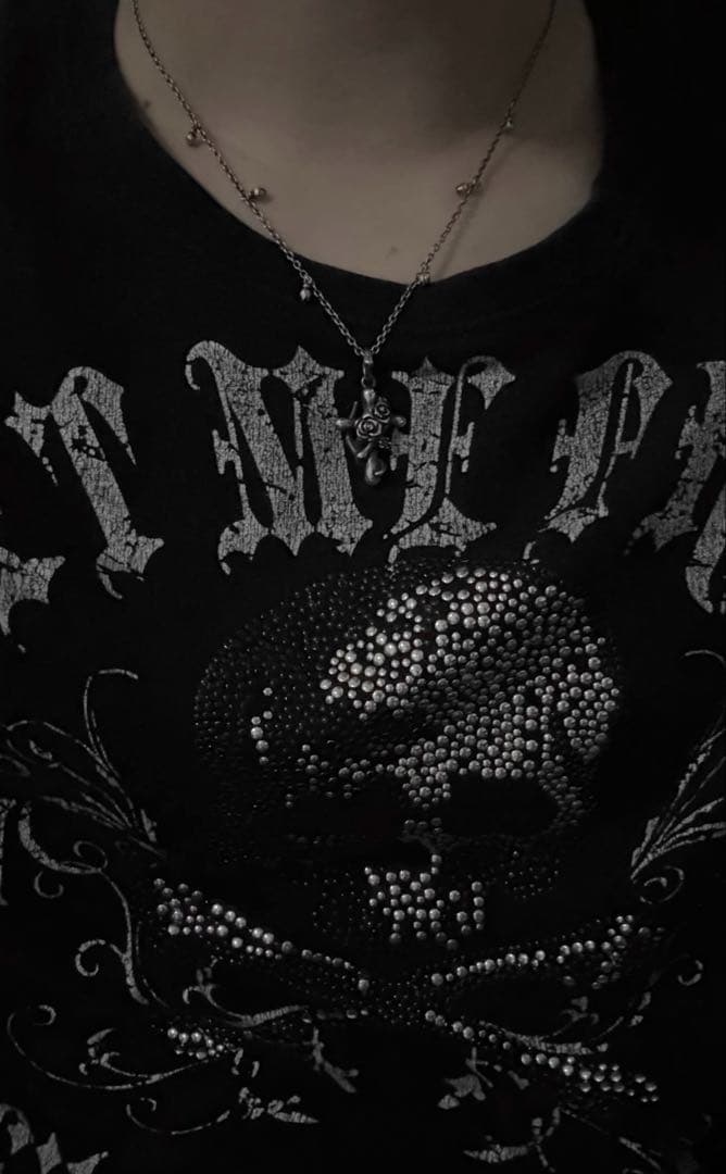 Roen平成 ギャル ラインストーン スカル ロンT グランジ お兄系 y2k Roen平成 ギャル ラインストーン スカル ロンT グランジ お兄系 y2k