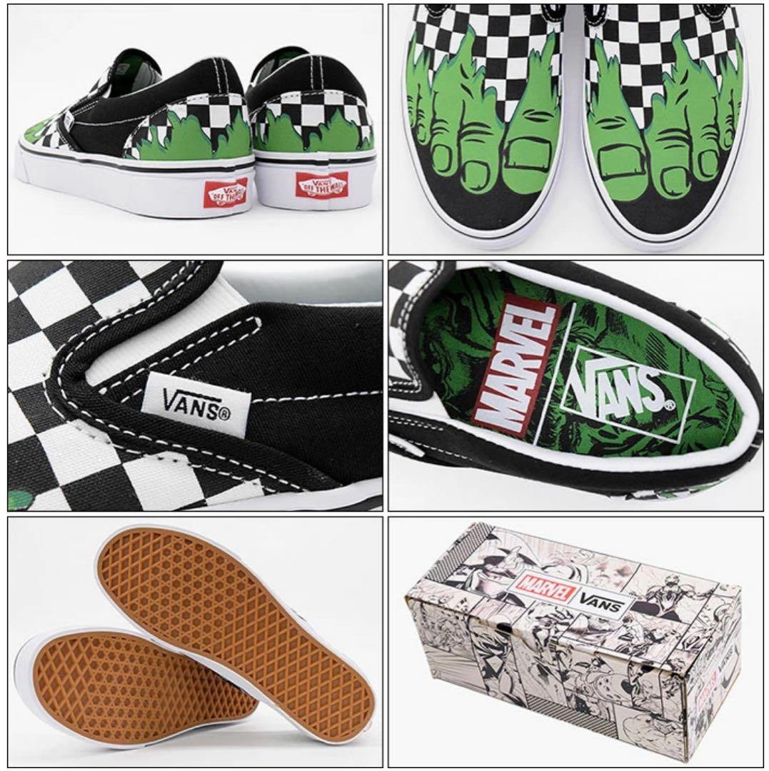 VANS×MARVEL ハルク チェッカー クラシックスリッポン 28cm 箱付 VANS×MARVEL ハルク チェッカー クラシックスリッポン 28cm 箱付