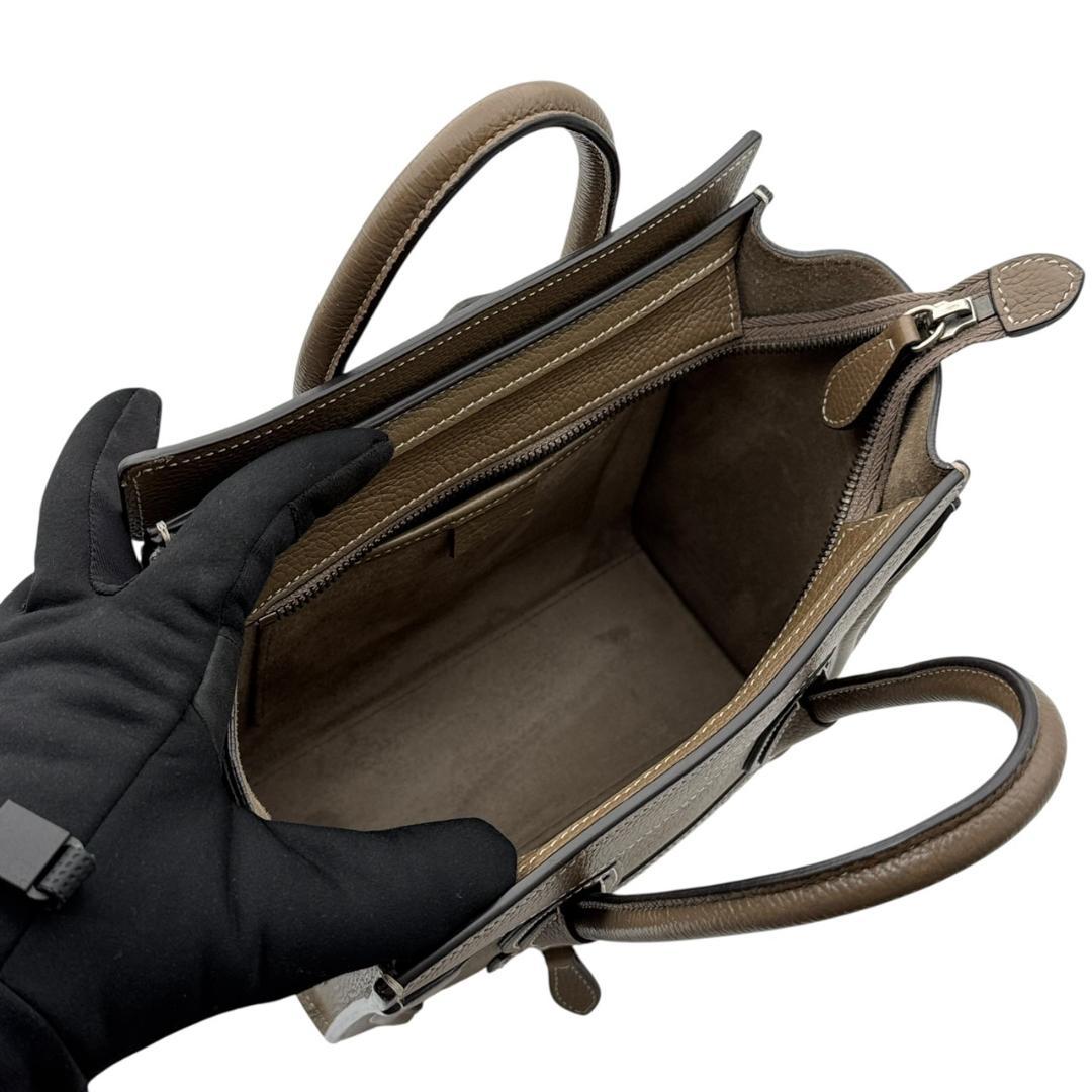 【美品・新ロゴ】セリーヌ ラゲージ ナノショッパー 2way ハンドバッグ スリ