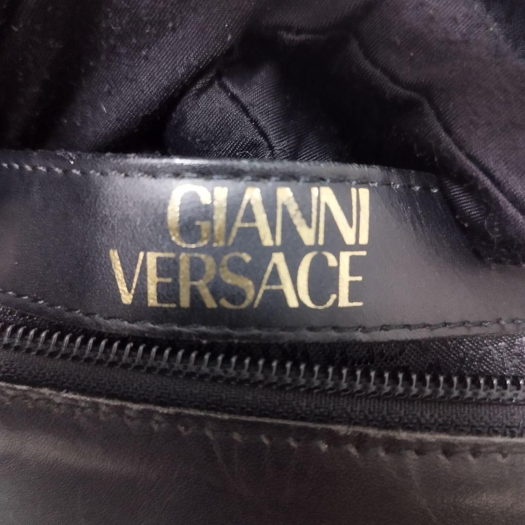 美品☆　ジャンニヴェルサーチ　サンバースト　フリンジ　ハンドバッグ　オールレザー