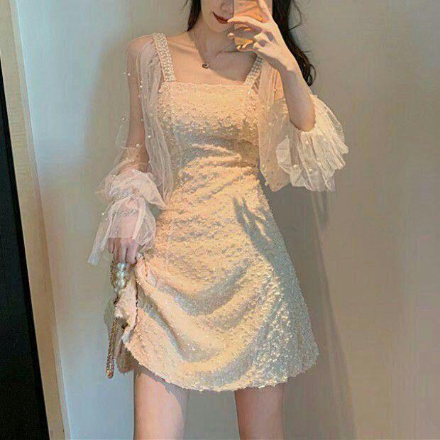 シースルー ワンピース ドレス 韓国 ファッション レディース 春