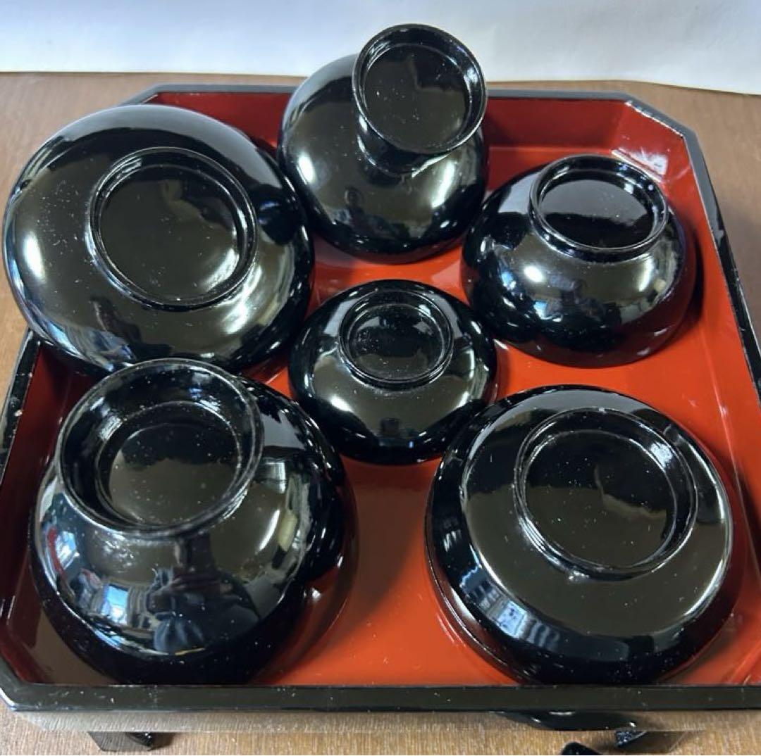 漆器　螺鈿漆器 螺鈿細工　本塗　お食い初め食器