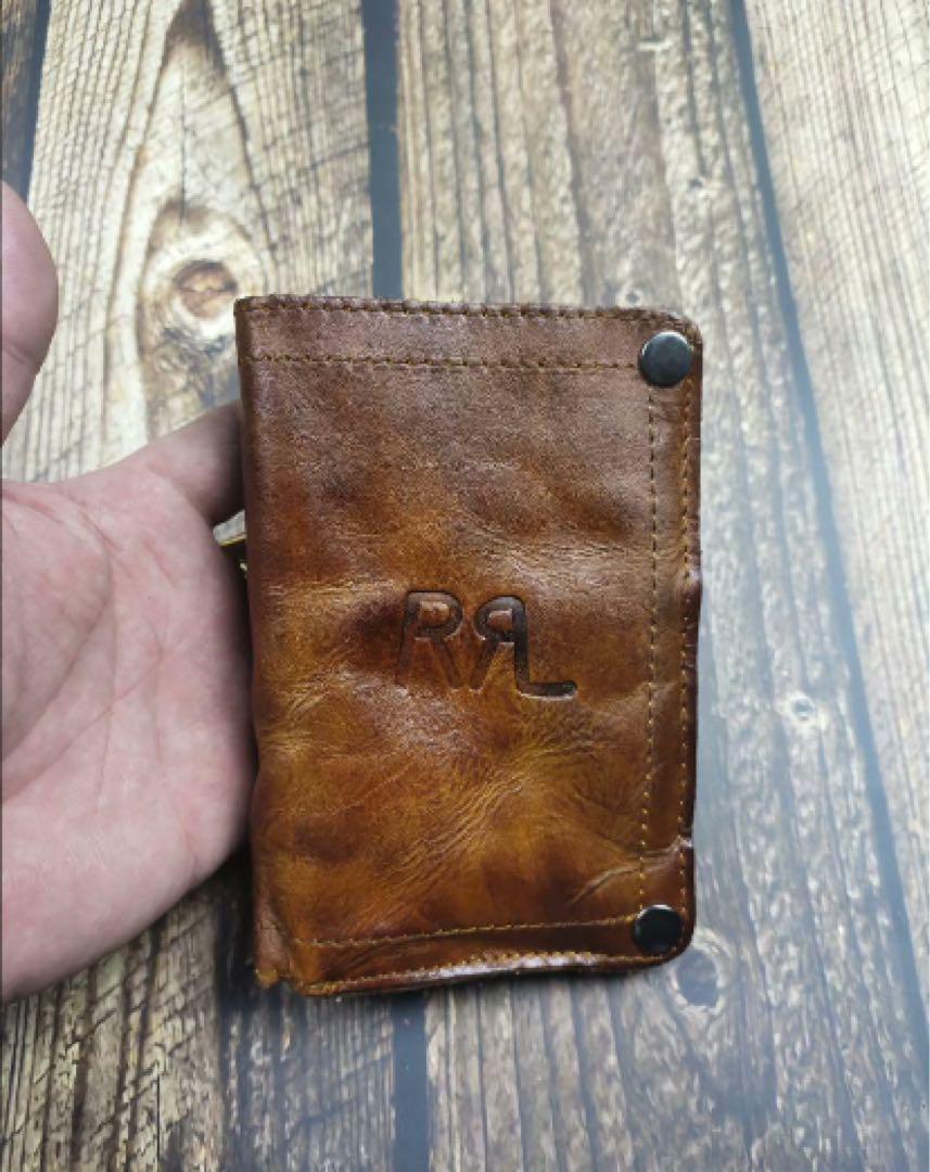 美品 RRL ダブルアールエル レザー ウォレット 財布 ビンテージ加工