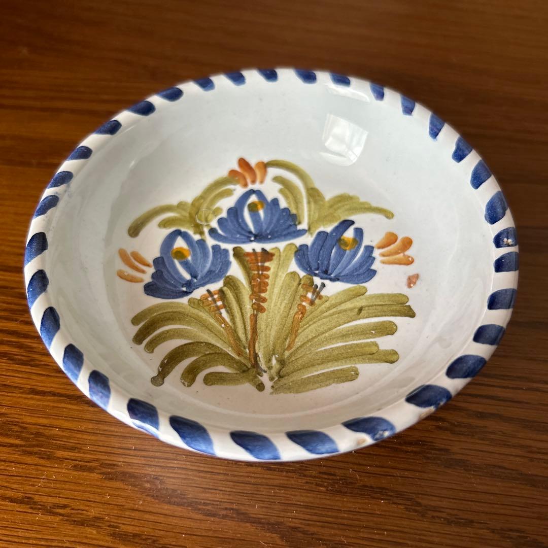 ヴィンテージ スペイン家3個セット+ グラナダ陶器 大小2点 ポルトガル、スペインのお土産3点 陶器製トレイ、小物入れと