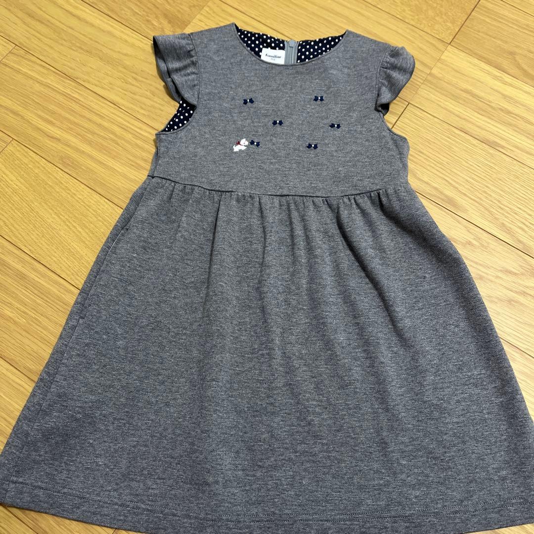 ファミリア　ジャンパースカート　ワンピース　ブラウス　セット　110cm グレー ファミリア 120 ボレロ ジャンパースカート ブラウスセット 定価4万円