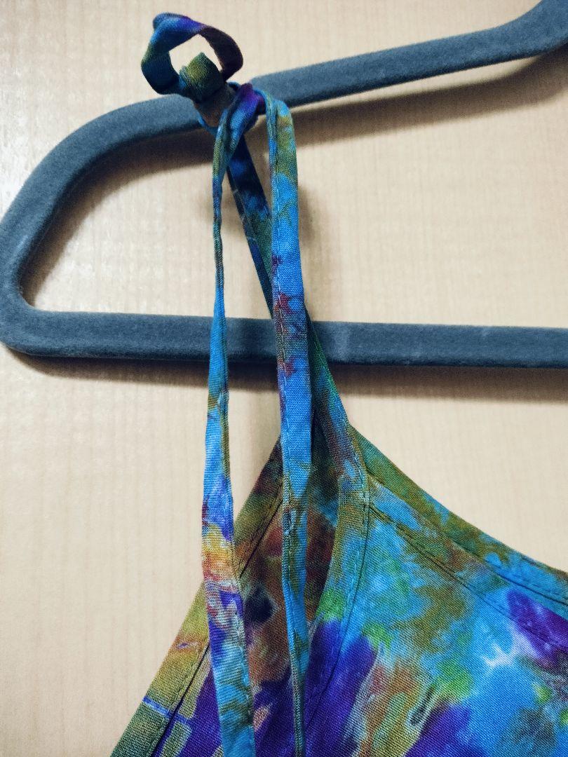 エスニック タイダイ染め キャミワンピース 個性派 レヨン 新品