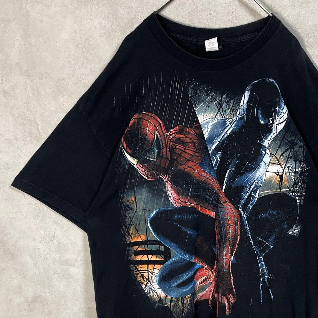 古着 00s スパイダーマン3 半袖 シャツ 映画 ムービー ブラック 黒