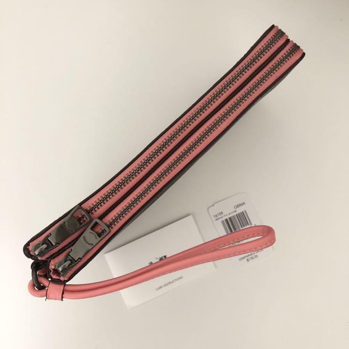COACH ピンクレモネード ポーチ 長財布 IDAun-m81468922529 コーチ ダブルジップ シグネチャー 大得価好評
