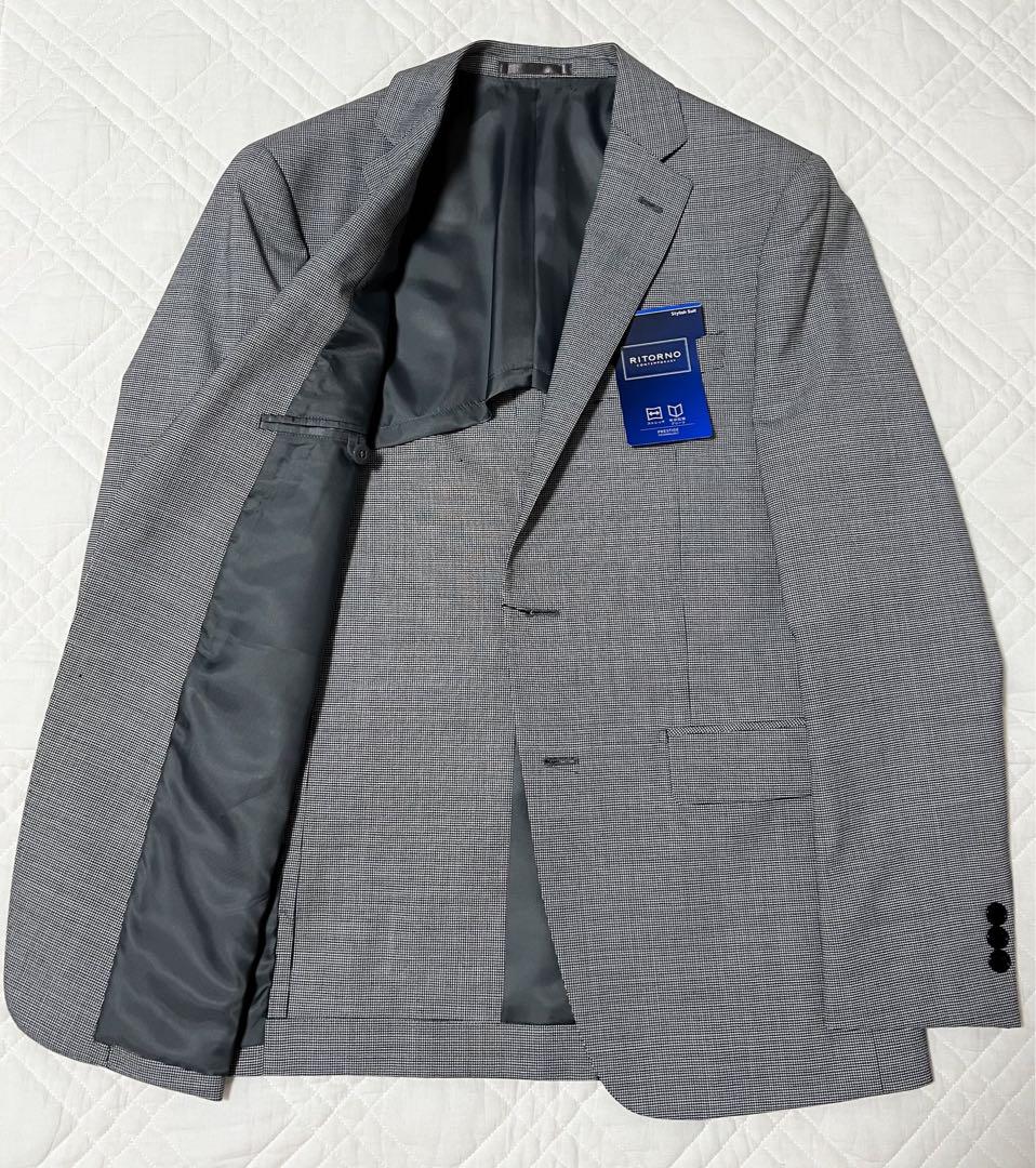 新品 タグ付き RITORNO スーツ グレー ブラック チェック YA6