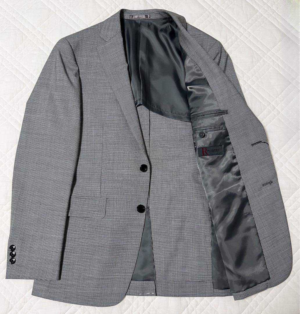 新品 タグ付き RITORNO スーツ グレー ブラック チェック YA6