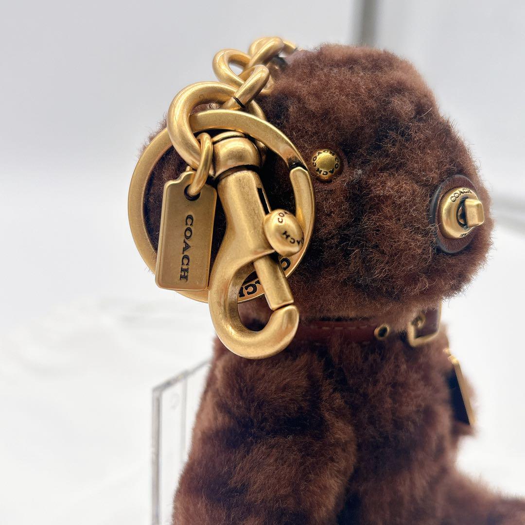 【廃盤♡希少】COACH　ベア　チャーム　キーホルダー　シアリング　ブラウン