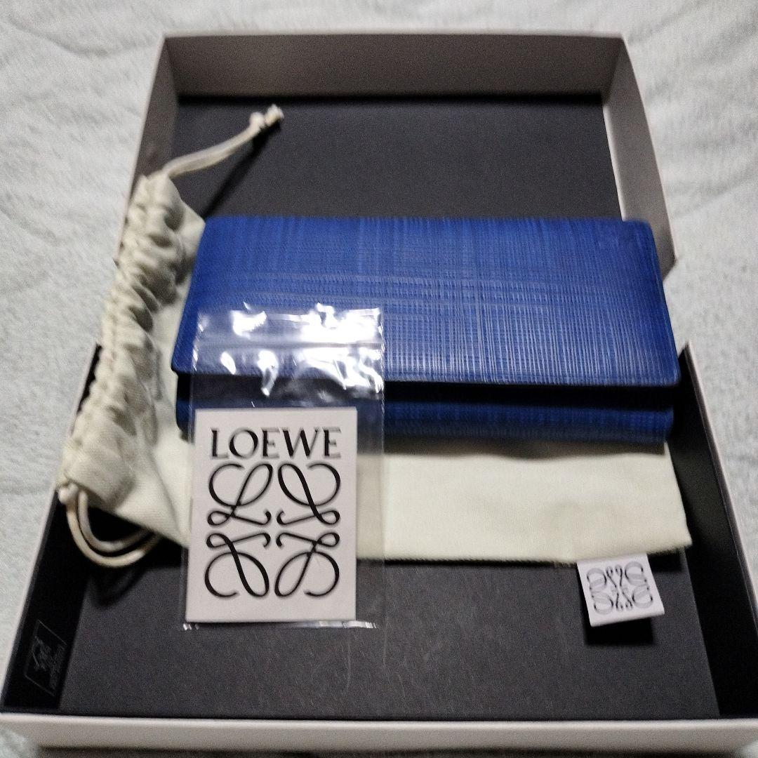 LOEWE ロエベ 長財布 リネン ブルー