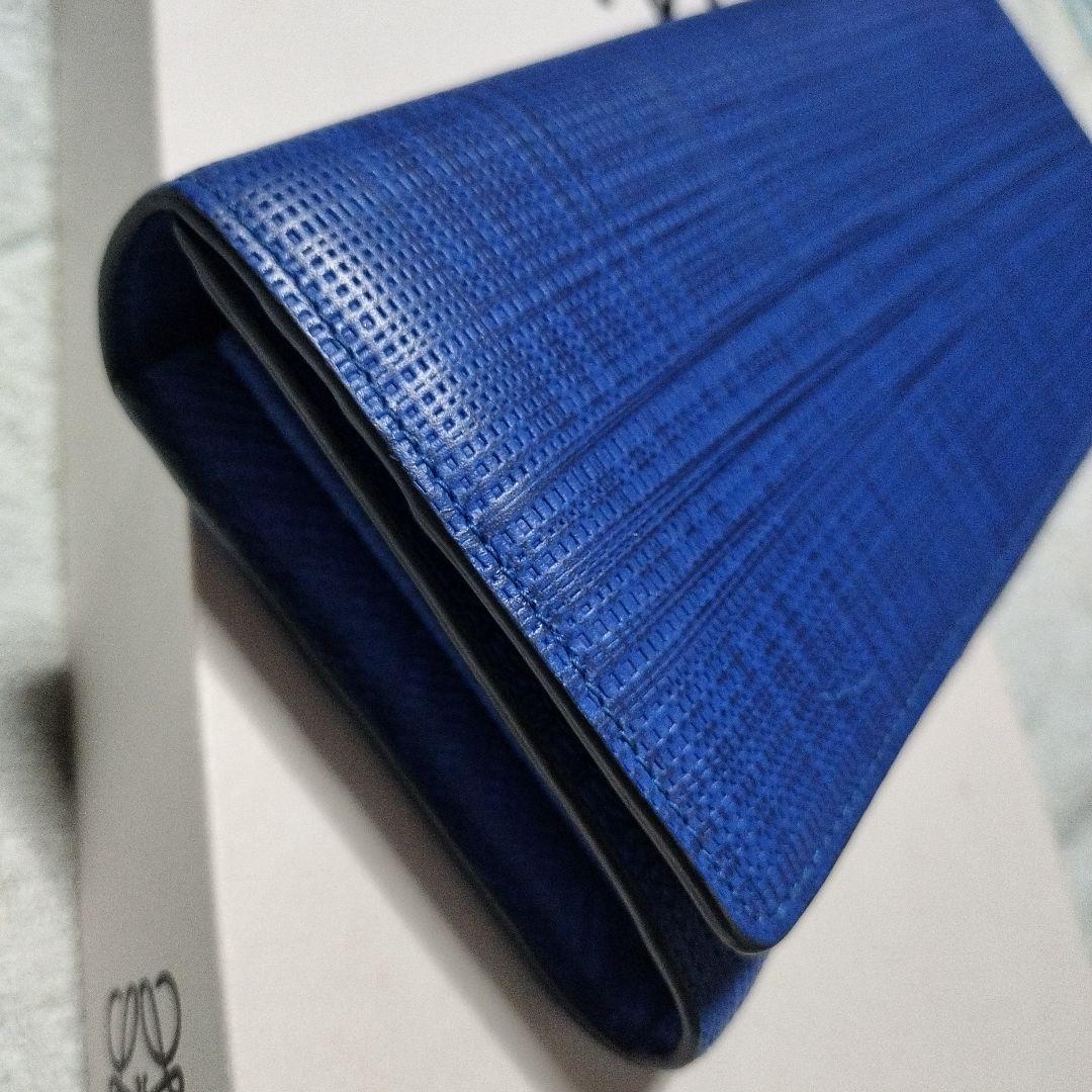 LOEWE ロエベ 長財布 リネン ブルー