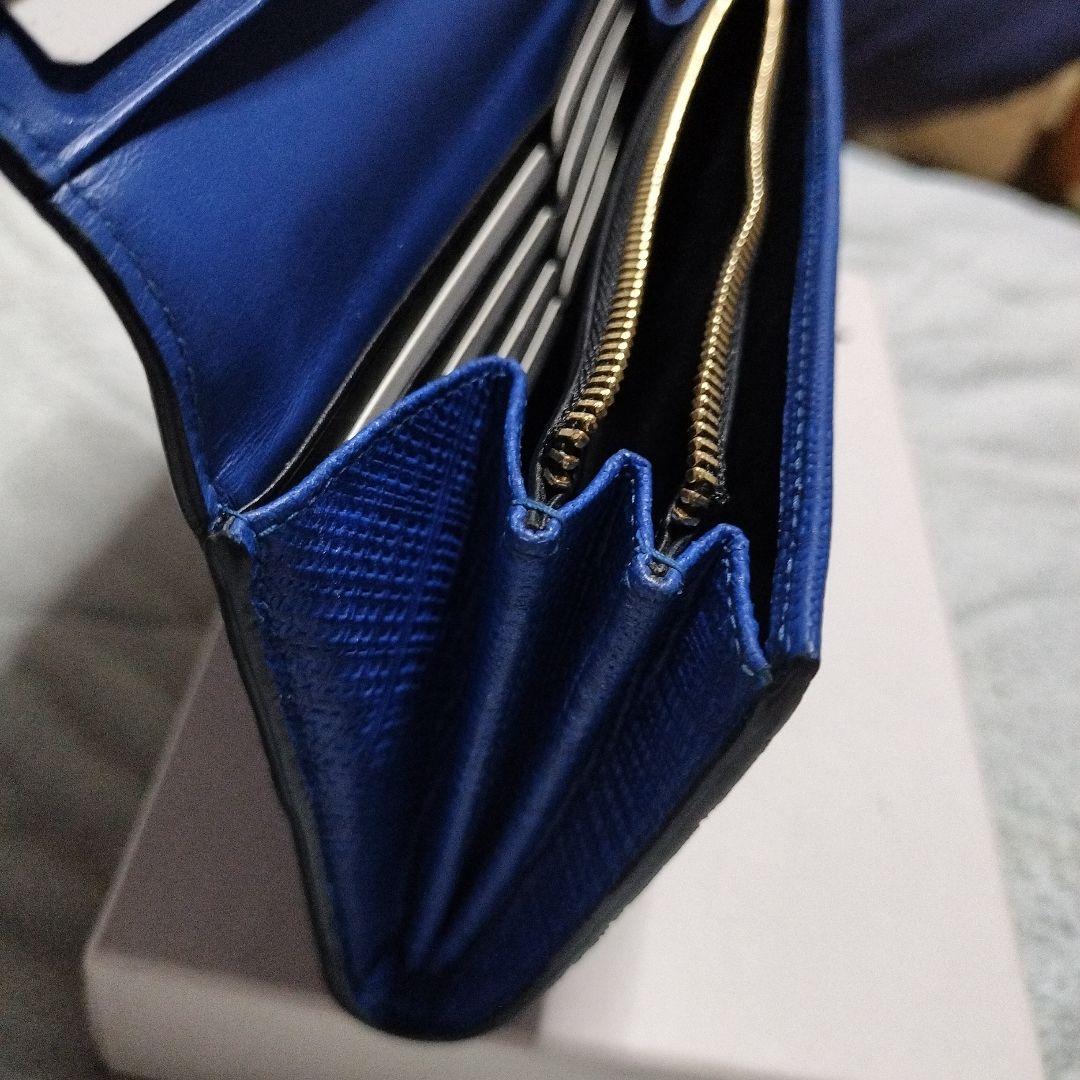 LOEWE ロエベ 長財布 リネン ブルー