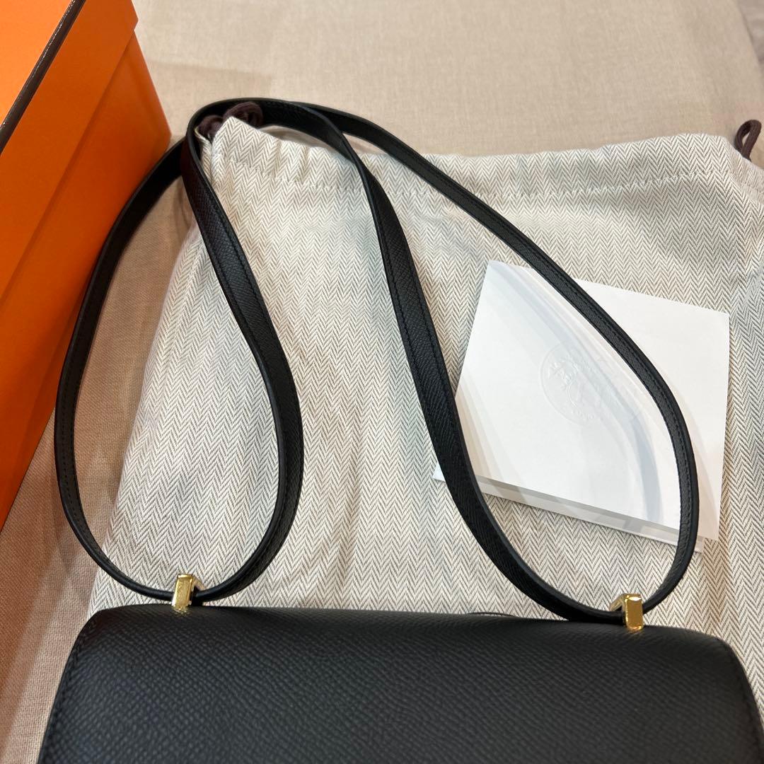 【極美品】エルメス　コンスタンスミニ　ノワール　ゴールド金具　保護フィルム済