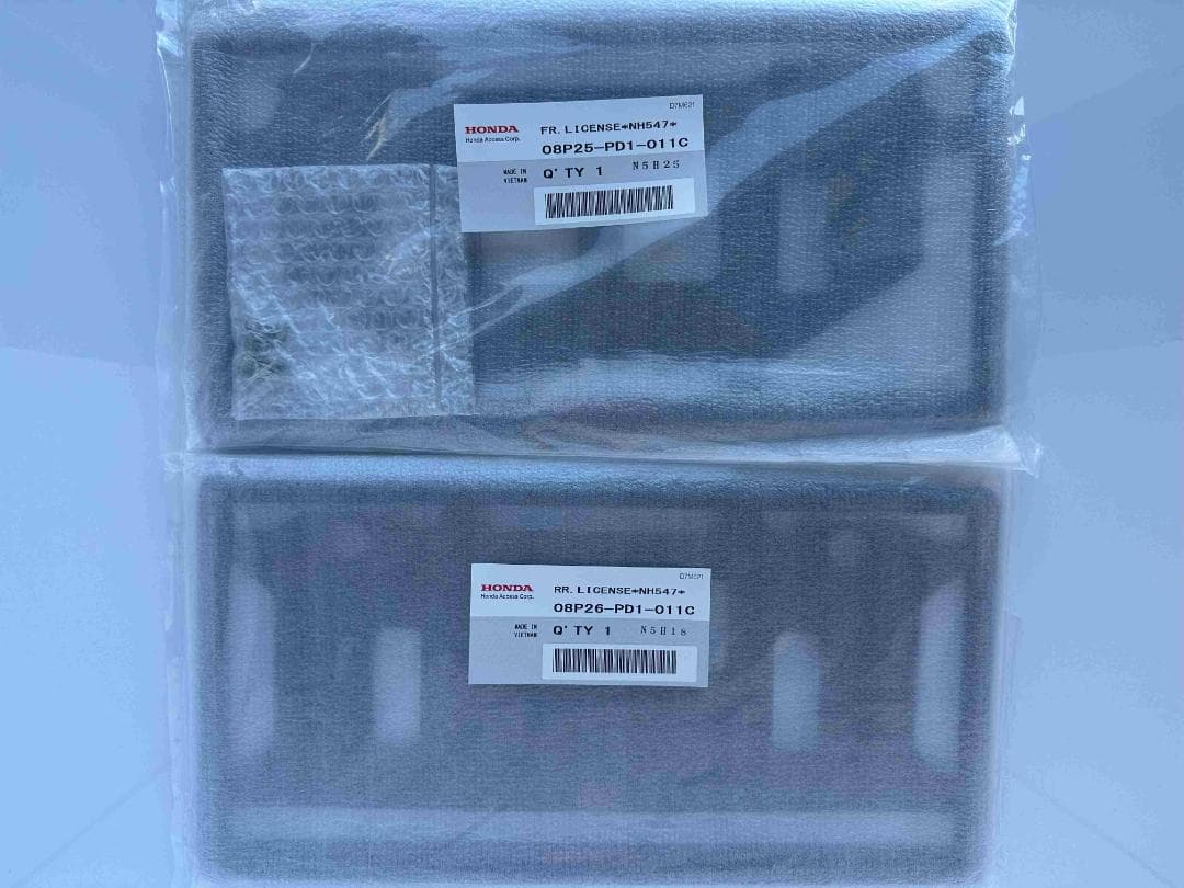 ホンダ純正ライセンスフレームナンバーフレーム前後２枚セットベルリナブラックタイプ