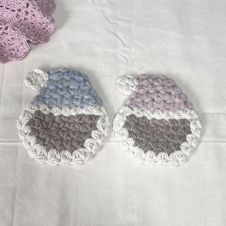 サンタクロース コースター 2枚 ハンドメイド 画像2