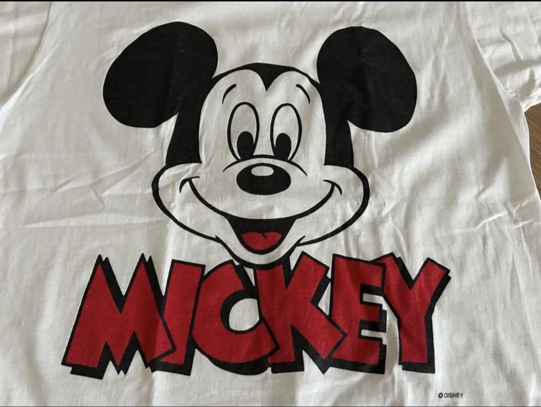 90s USA製ミッキーマウスTシャツレシングルステッチ