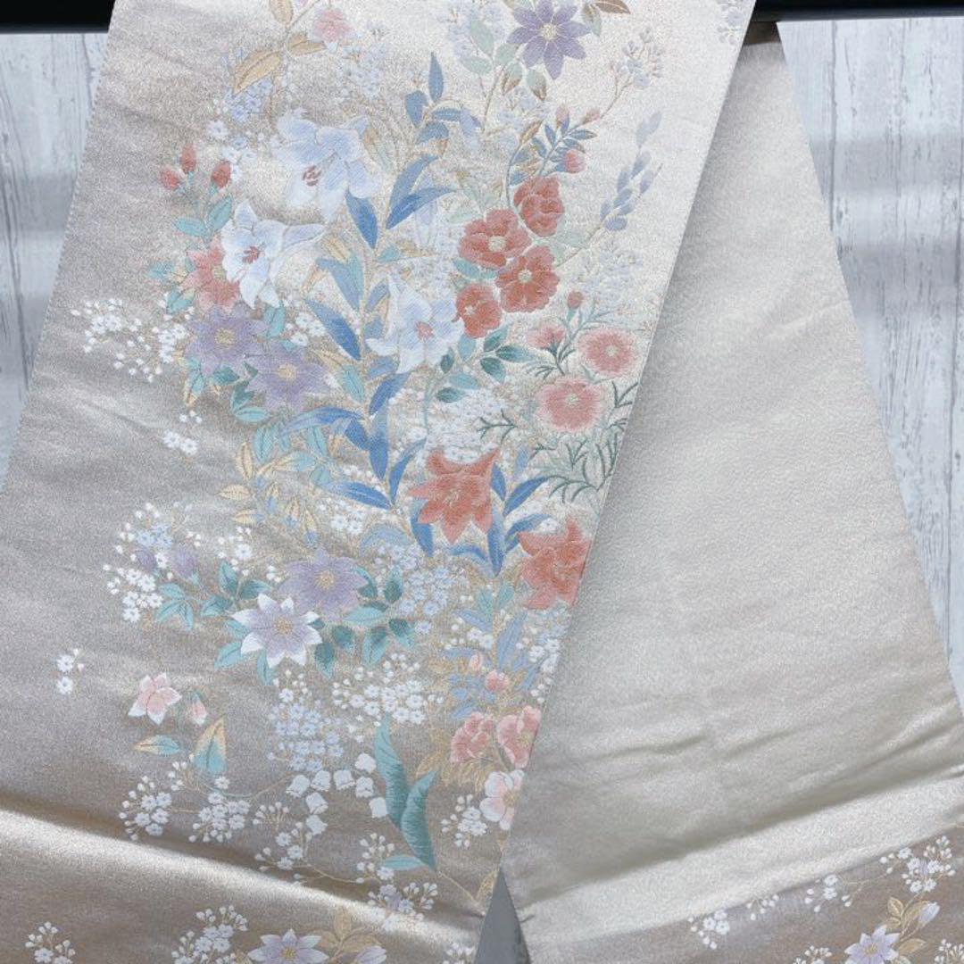 新作高評価 百合を始め様々な花が織られた袋帯 着物 ulZh7-m81490982754 再入荷格安