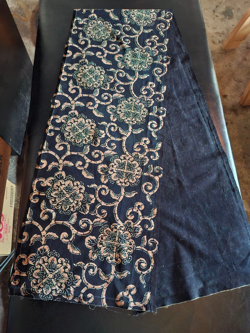 古布 藍染 型染め 35×186