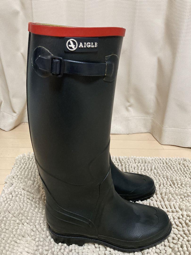 ふくらはぎ大きめ　AIGLE エーグル レインブーツ40（25cm）Marine