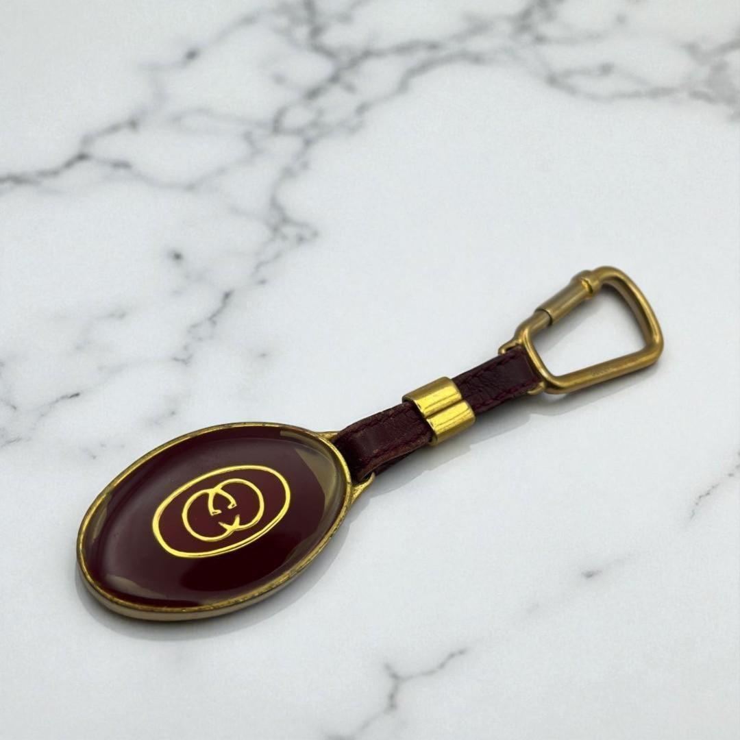 GUCCI GGロゴ キーホルダー ヴィンテージ 赤金 オールドグッチ
