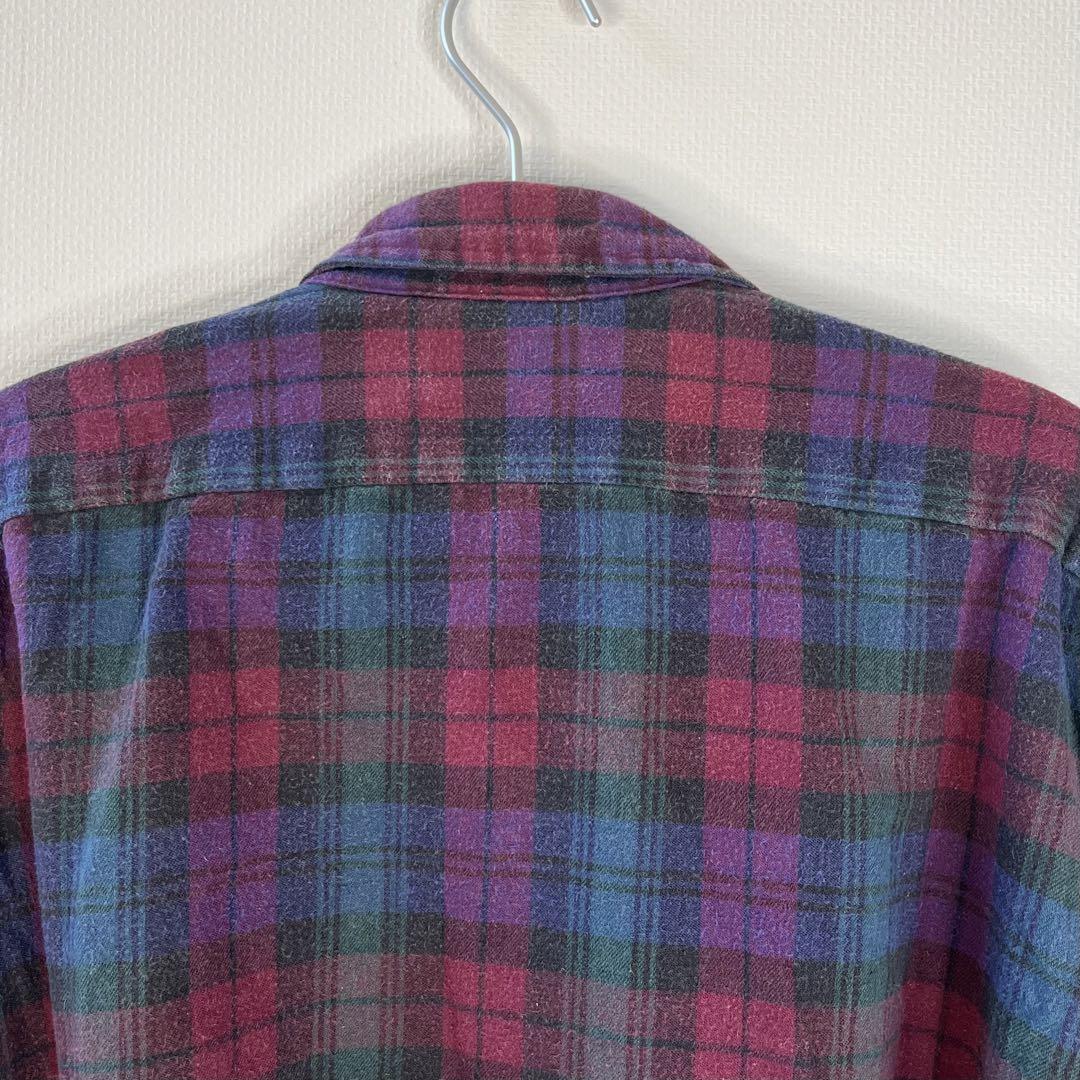 【USA製】80s LL Beanタータンチェックシャツ　XL