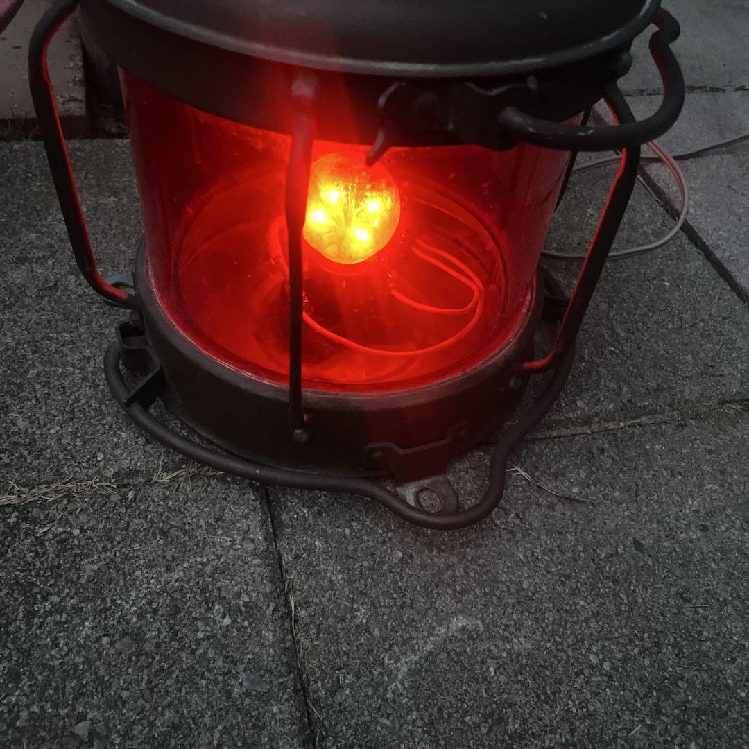 紅燈　マリンランプ　日本船燈株式会社　電気　昭和レトロ　船舶用ランタン　動作品