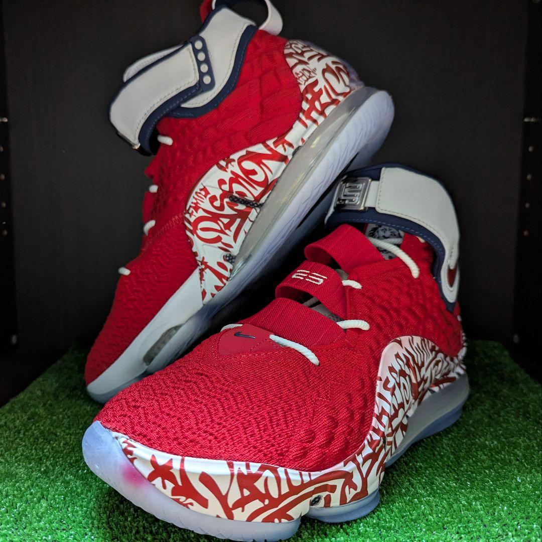 【新品未使用】★NIKE LEBRON17 グラフィティリミックスレッド
