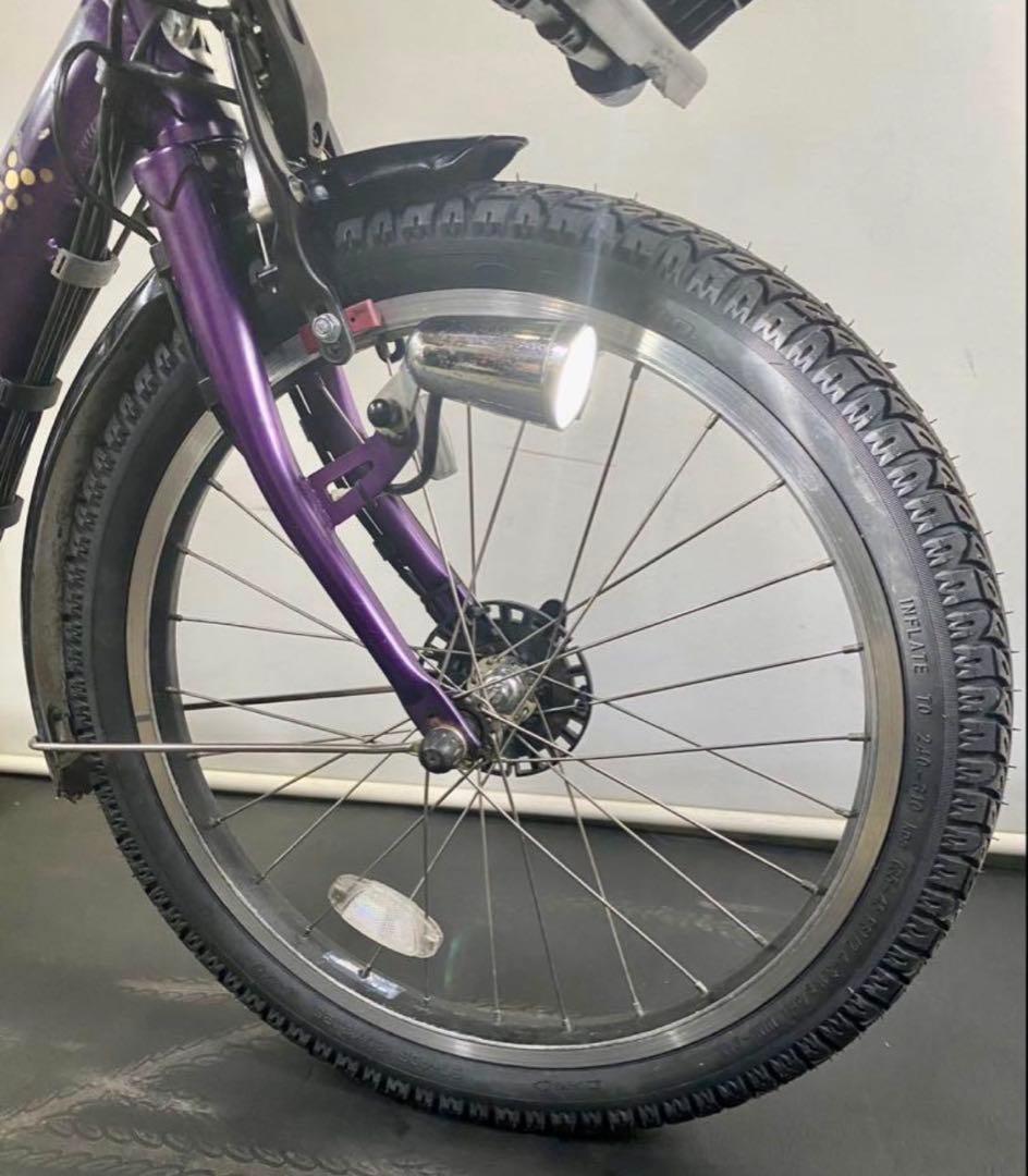 1年保証 送料無料　ブリヂストン　20インチ　子供乗せ　紫色　電動アシスト自転車