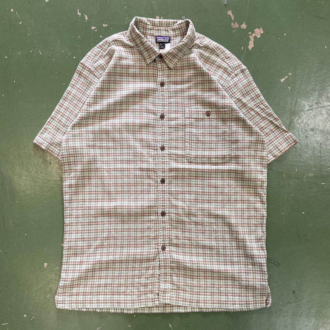 Patagonia シアサッカー 半袖BDチェックシャツ L