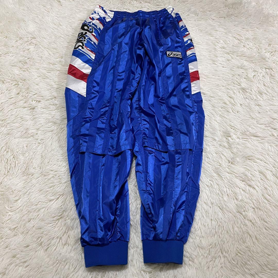 90s　asics ウィンドブレーカーセットアップ トリコロール 大きいサイズ