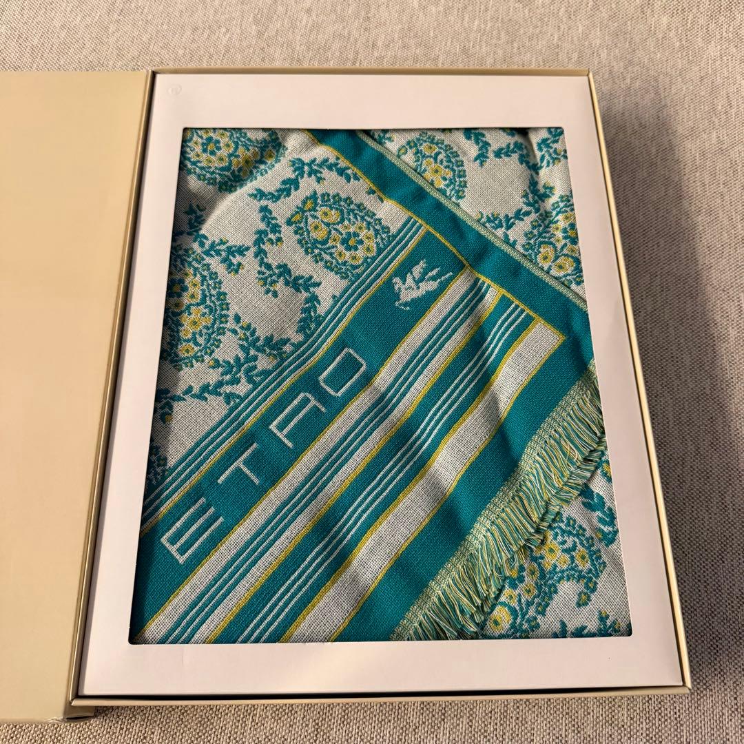 エトロ マルチユースタオル 大判 インテリアクロス フリンジ付き 箱無し発送Etro