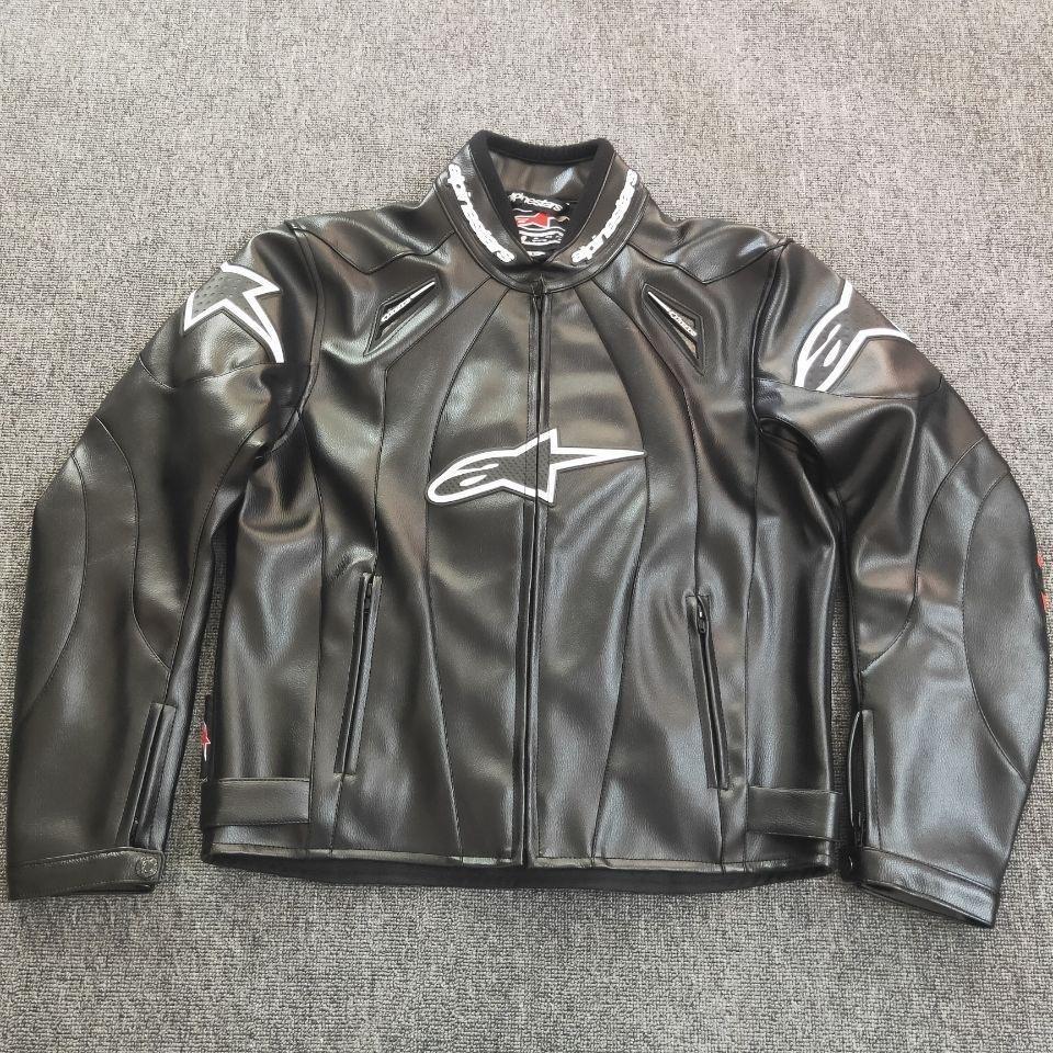 Alpinestars ブラックレザーライディングジャケット XXLサイズ