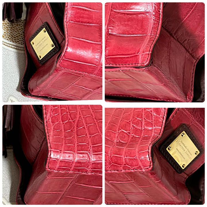 クーポン 未使用品 2Wayハンドバッグ ショルダーバッグ ghTP1-m81512016347 JRA認定 クロコダイル 超激安国産