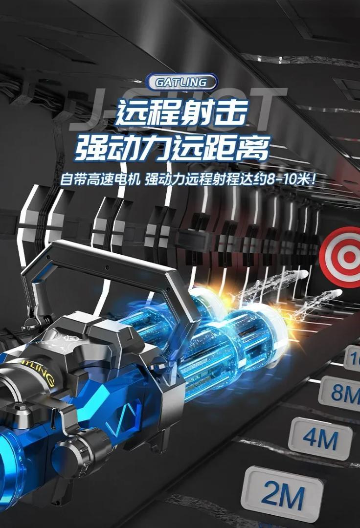 【新品】電動水鉄砲 ガトリング 飛距離8m以上 おもちゃ