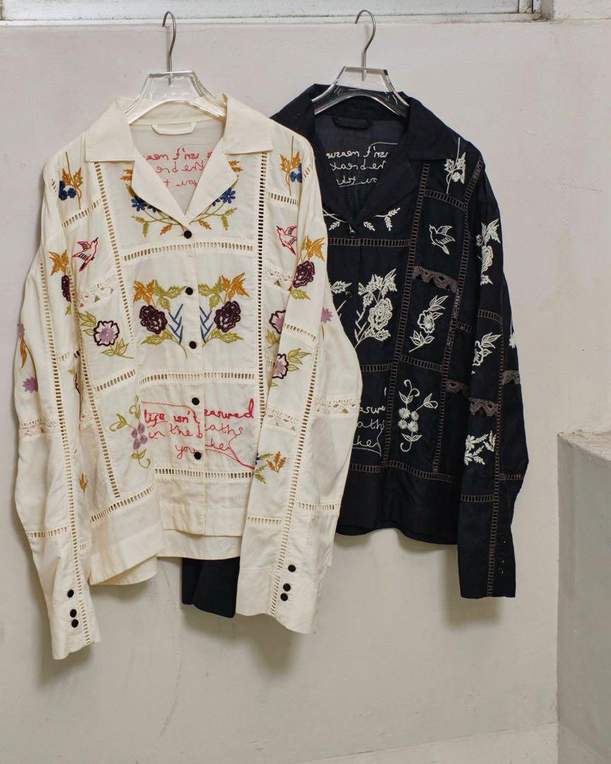 【TODAYFUL】刺繍入りホワイトシャツ 長袖