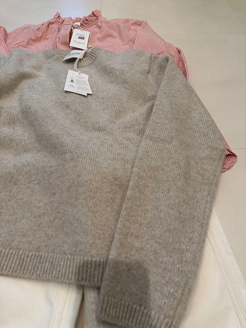 Bonpoint2024春夏購入55110円ストライプシャツブラウス36 Bonpoint2024春夏購入55110円ストライプシャツブラウス36