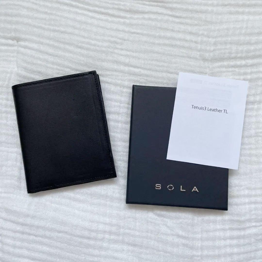 31%割引新作人気 SOLA Tenuis3 Leather TL 黒 ブラック 薄型二つ折り 買い早割 TL Leather Tenuis3 折り財布