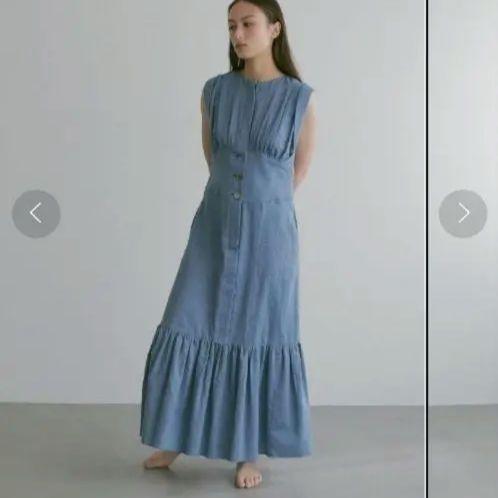 YANUK　CASA FLINE　ノースリーブティアードドレス　ワンピース