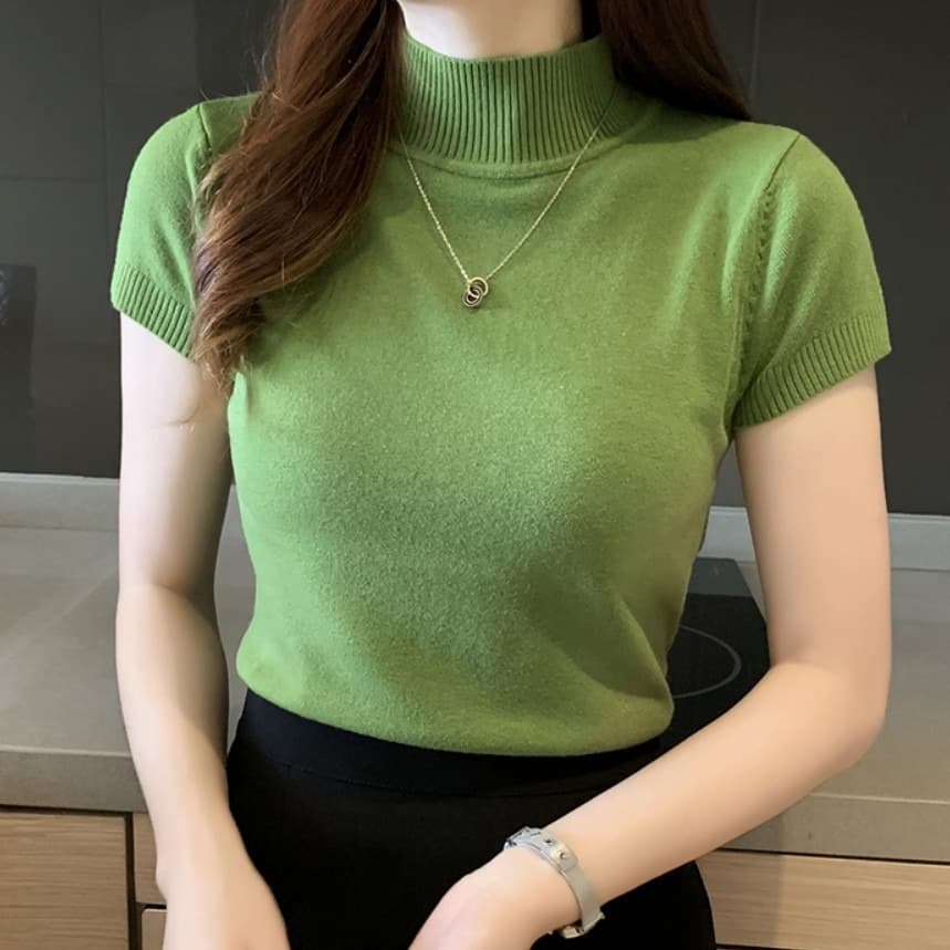 春 夏 ニット 半袖 ハーフタートルネック ハイネック レディース グリーン 緑 メルカリ 春 夏 ニット 半袖 ハーフタートルネック ハイネック レディース グリーン 緑 メルカリ