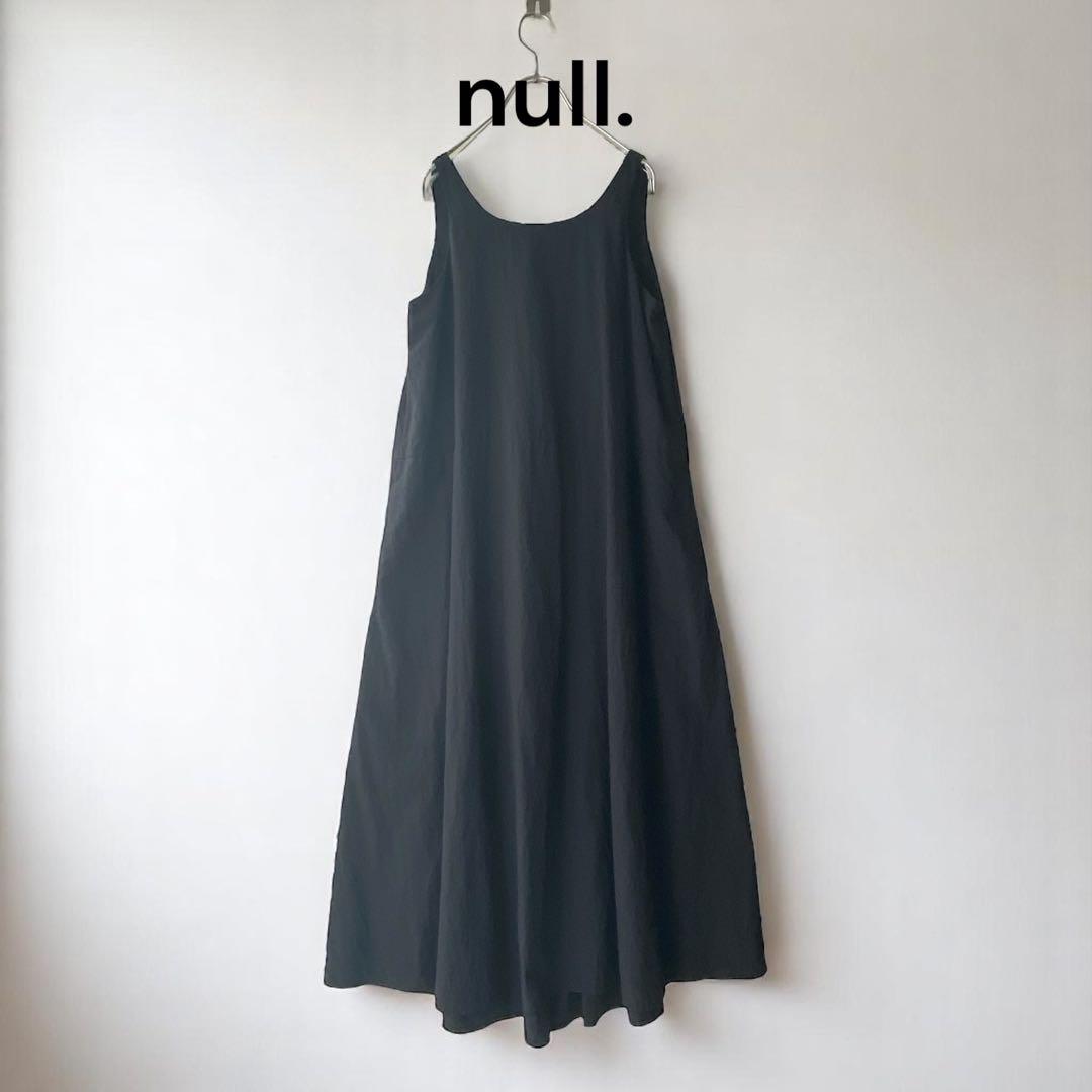 null. ヌル ロング ワンピース ナイロン ブラック