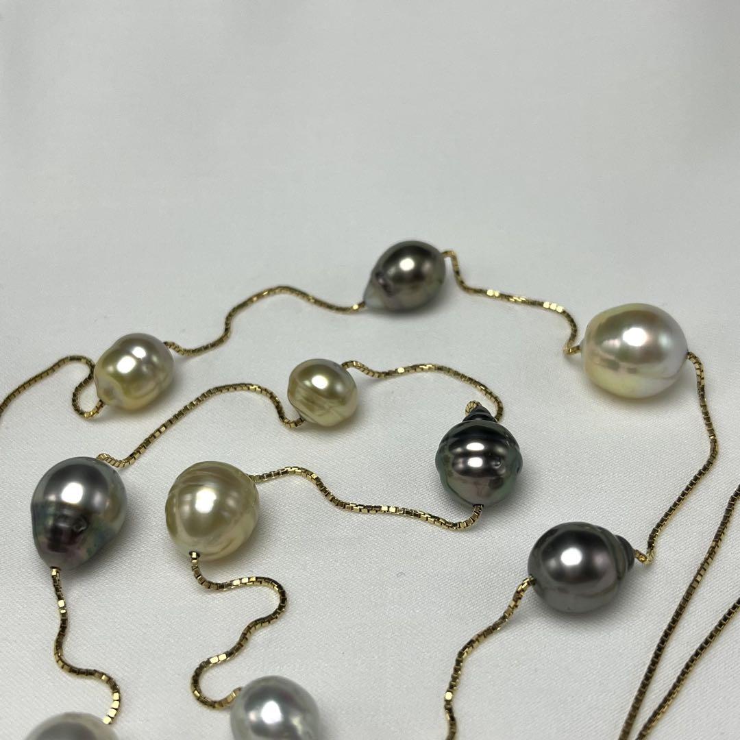 タサキ 南洋真珠ネックレス 8.5mm-12mm K18YG現行